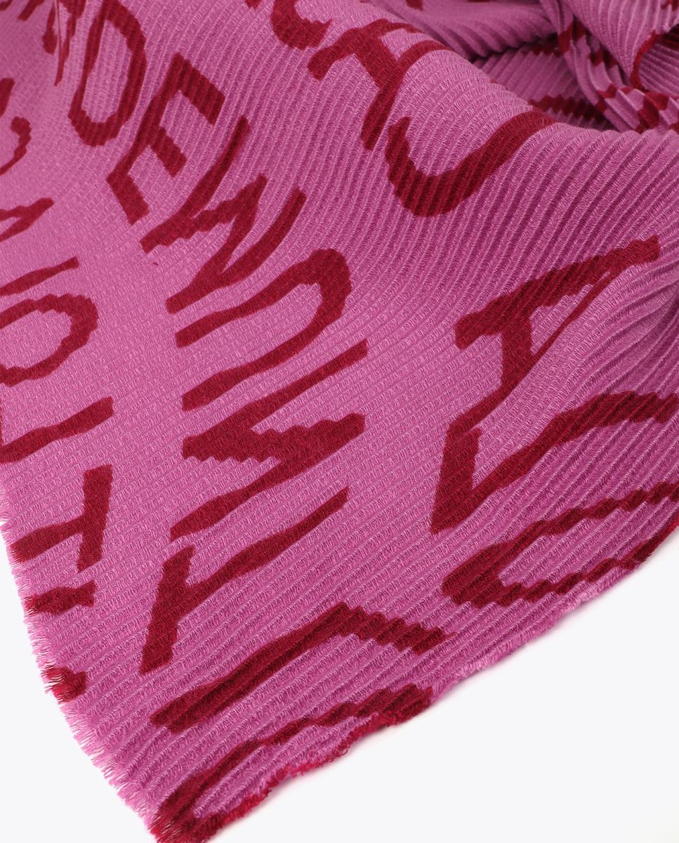 Fular plisado con logotipo - Lola Casademunt - Rosa Rosa-4