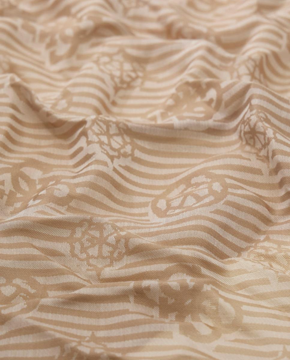 Lenço de Jacquard com Monograma de Logótipo Bege-2