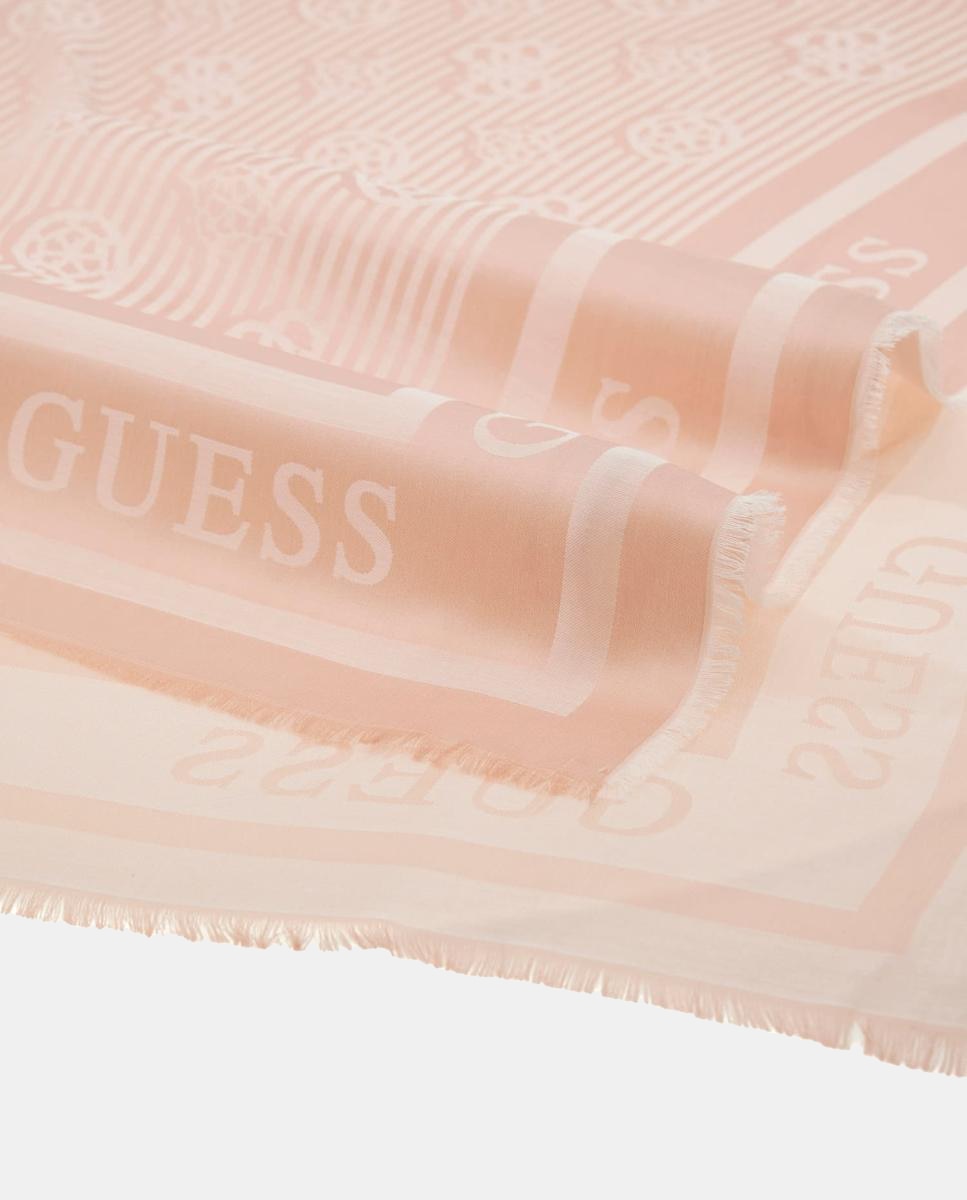 Lenço de Jacquard com Monograma de Logótipo Rosa-3