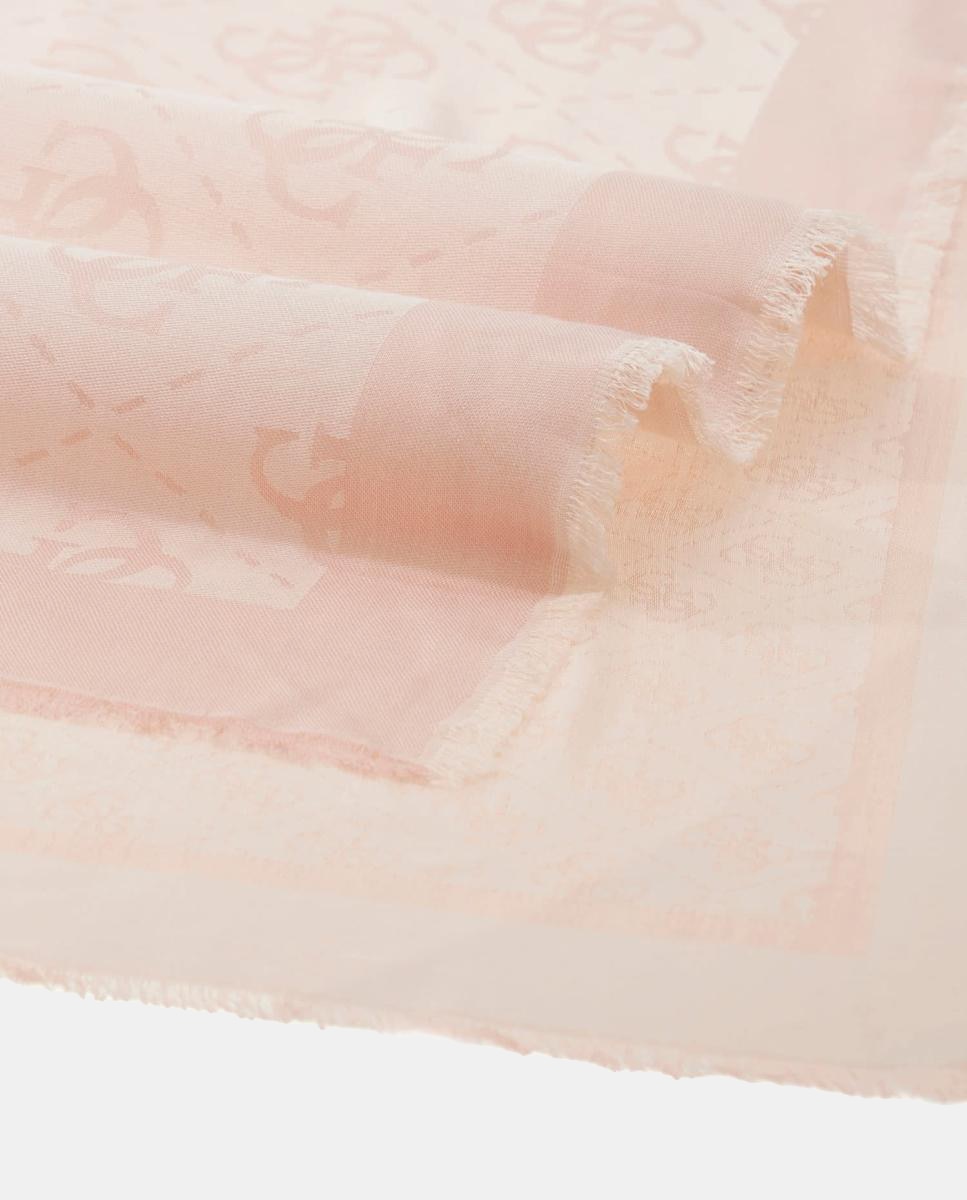 Lenço de Jacquard com Monograma e Logótipo Rosa-3