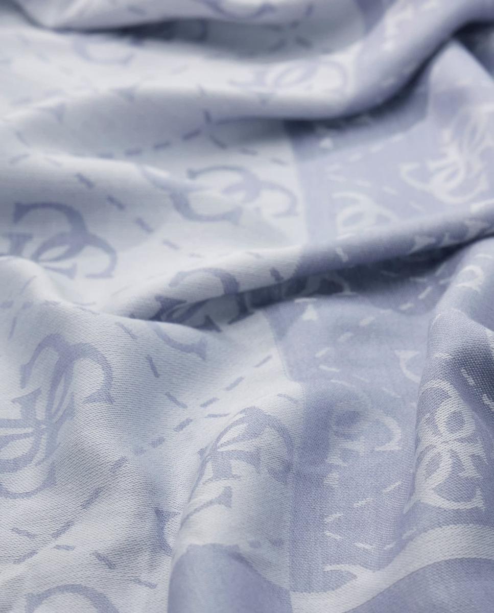 Lenço de Jacquard com Monograma e Logótipo Azul-2
