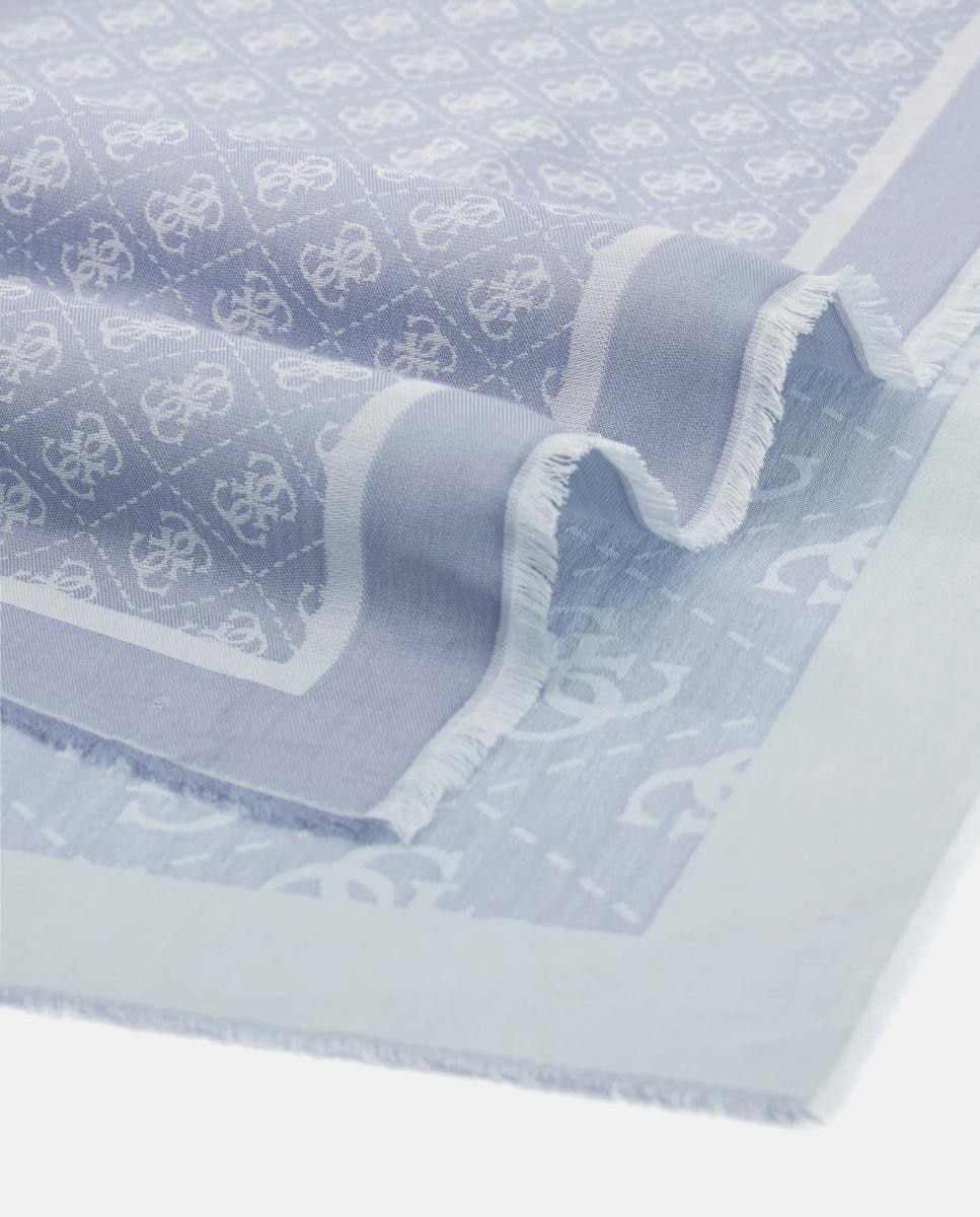 Lenço de Jacquard com Monograma e Logótipo Azul-3