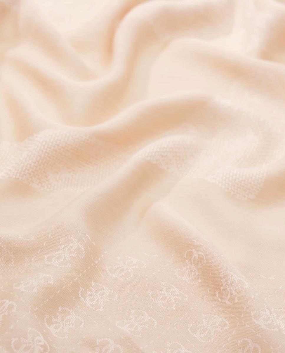 Lenço de Jacquard com Monograma e Logótipo Natural-2