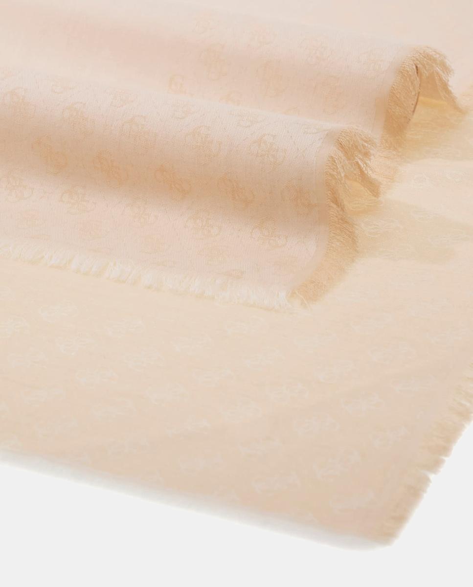 Lenço de Jacquard com Monograma e Logótipo Natural-3