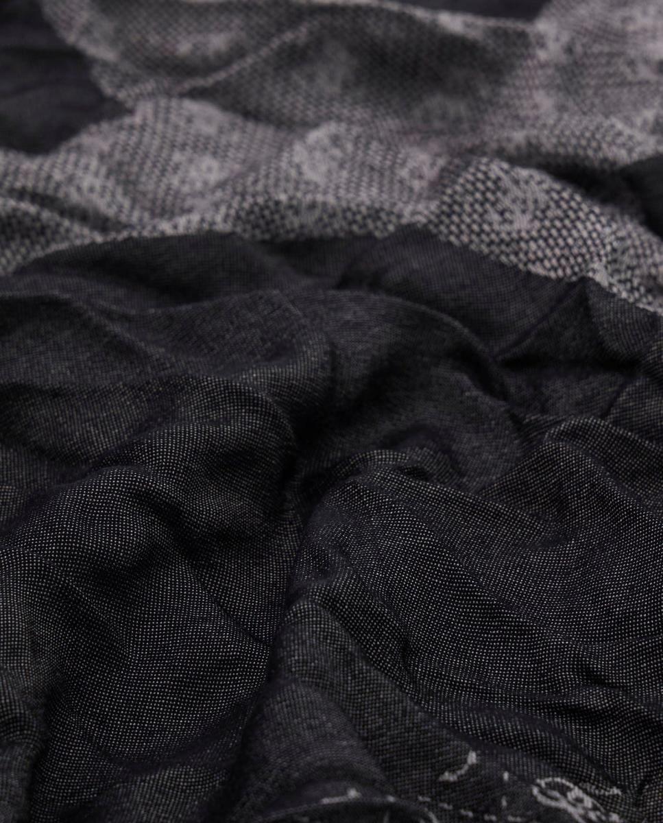 Lenço de Jacquard com Monograma e Logótipo Cinzento-escuro-2