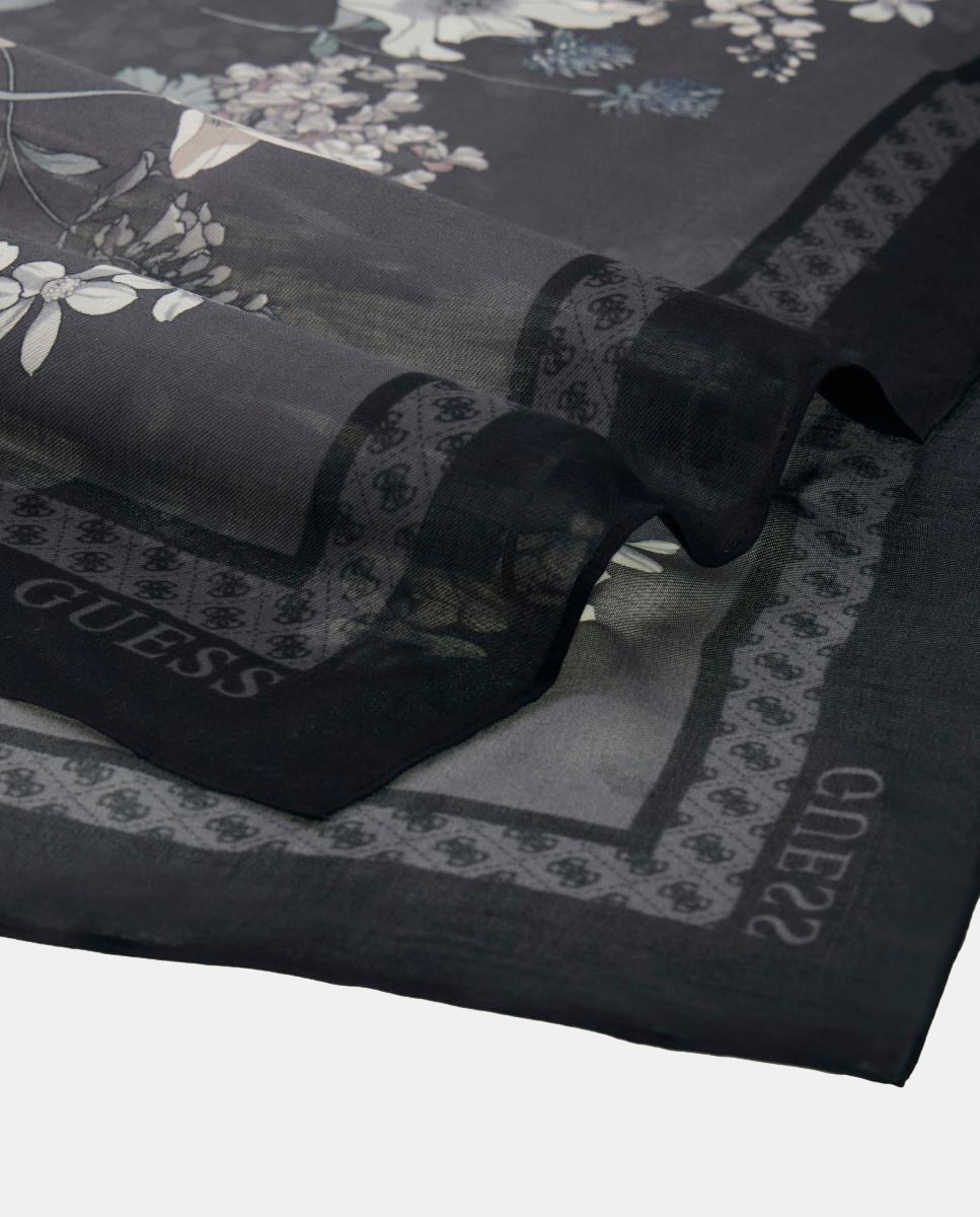 Lenço Estampado com Monograma e Logótipo Cinzento-escuro-3