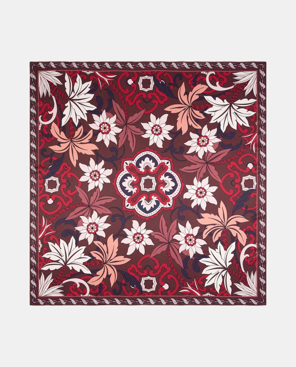 Imagem 0 de Lenço em Formato Grand Carré com Estampado Floral-Ornamental