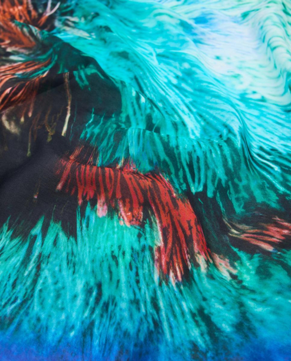 Écharpe com Estampado Lacroix Azul-2