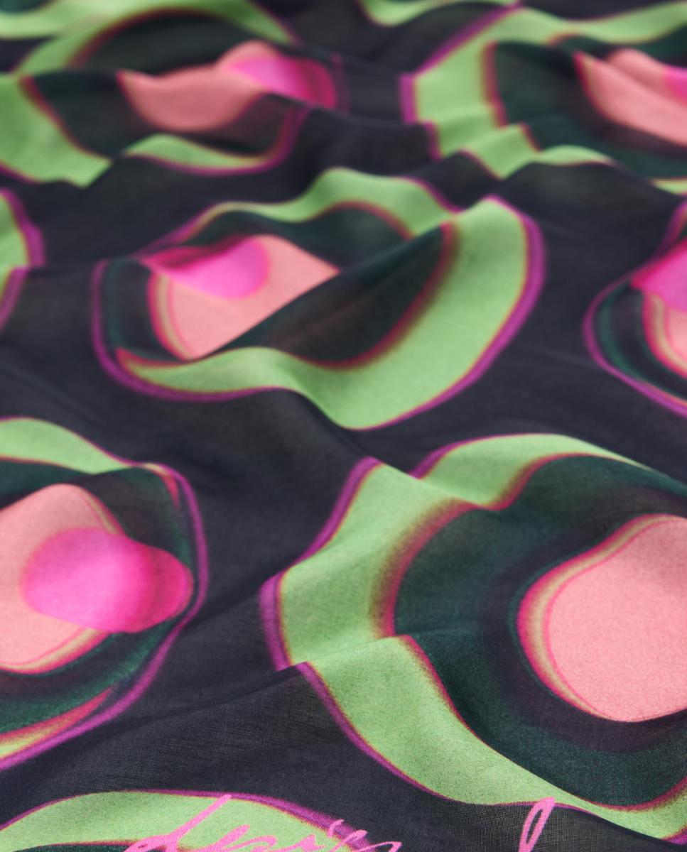 Écharpe com Estampado aos Quadrados Multicolor-2