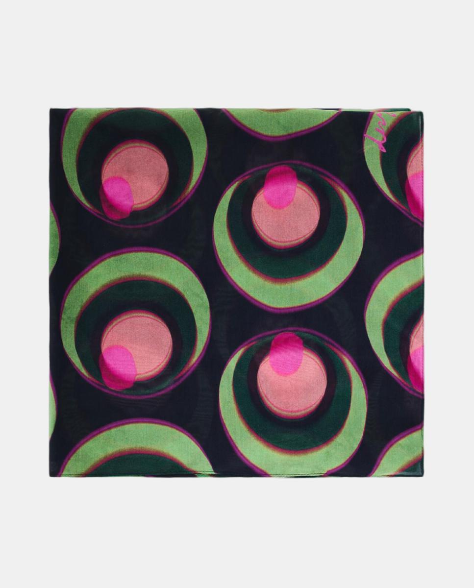 Écharpe com Estampado aos Quadrados Multicolor-3