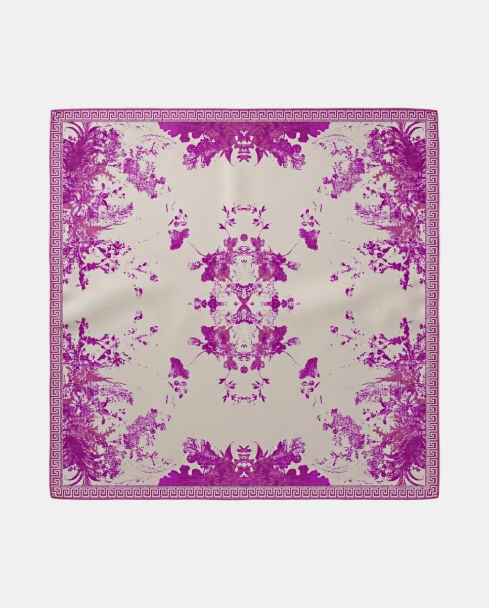 Lenço de Seda Quadrado Rosa-2
