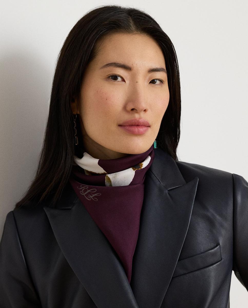 Imagen 3 de Pañuelo de mujer con estampado y logo - Lauren Ralph Lauren - Burdeos Burdeos