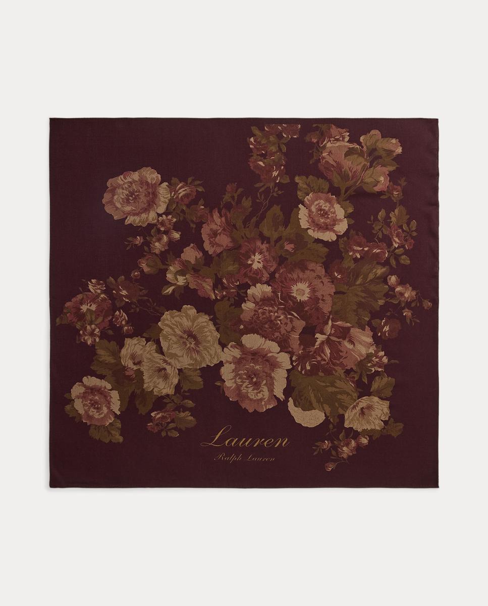 Imagen 1 de Pañuelo de mujer con estampado y logo - Lauren Ralph Lauren - Burdeos Burdeos