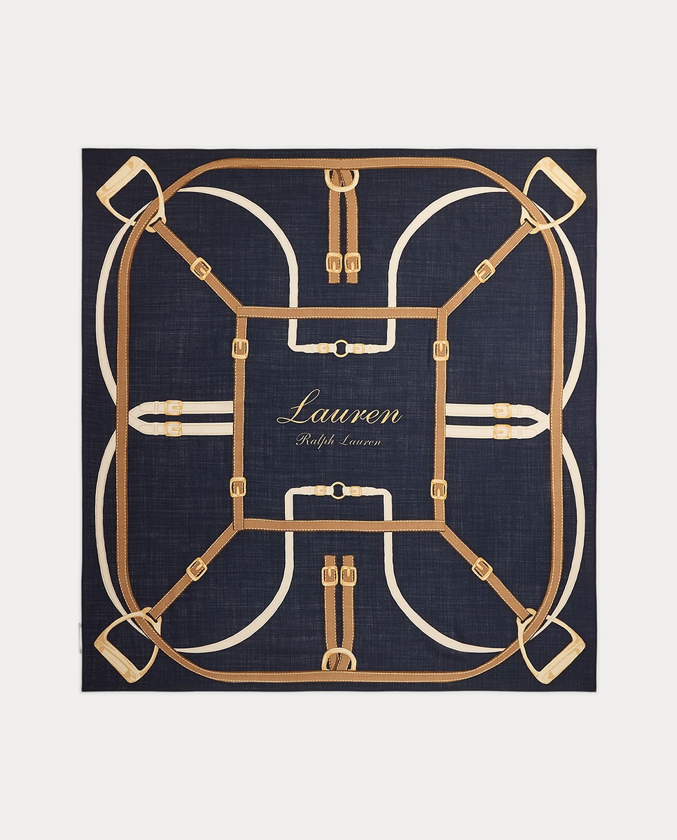 Imagen 0 de Pañuelo de mujer con estampado y logo Azul oscuro