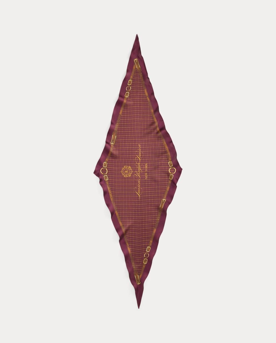 Imagen 1 de Pañuelo de mujer con estampado y logo - Lauren Ralph Lauren - Burdeos Burdeos