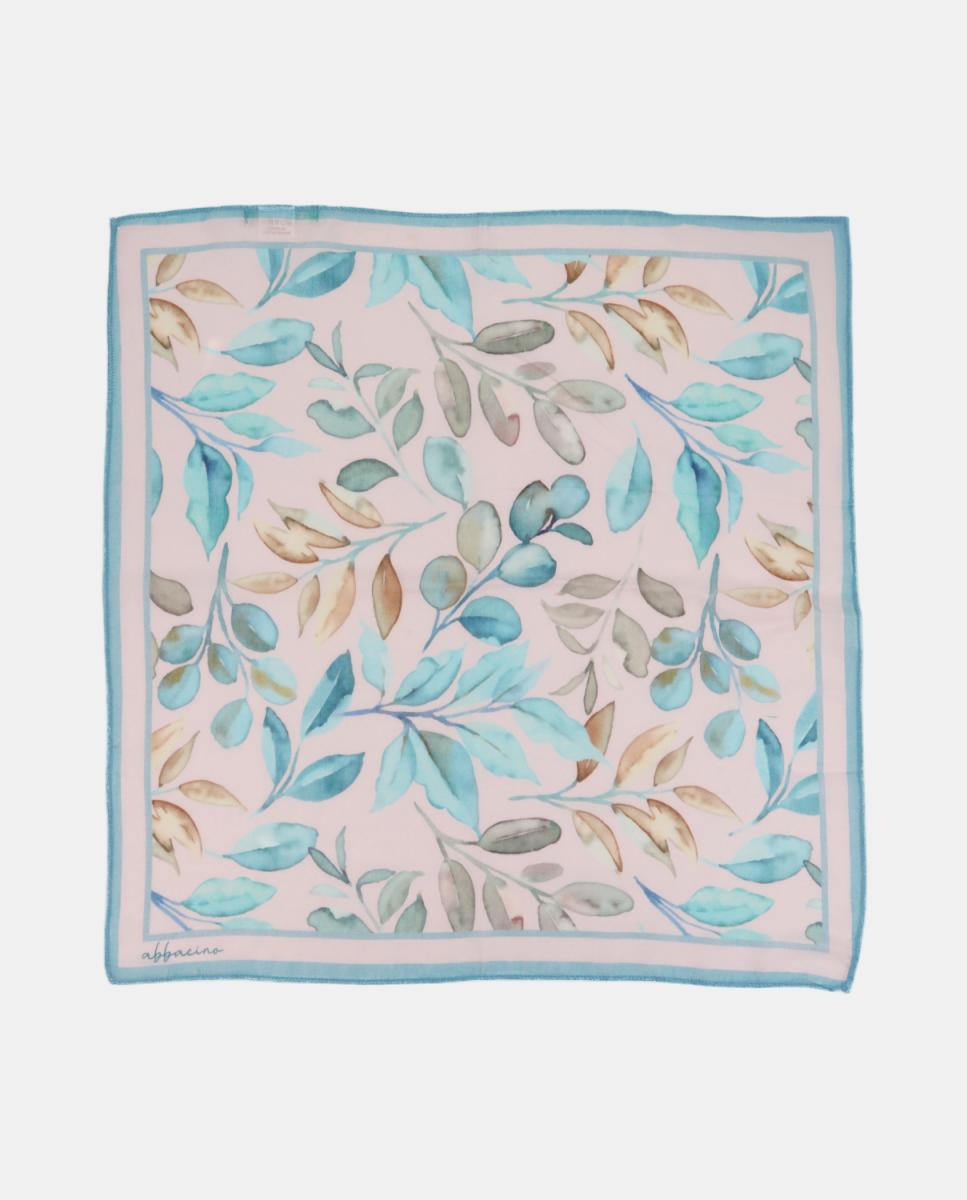 Bandana de Modal e Seda com Estampado Floral Verde-3