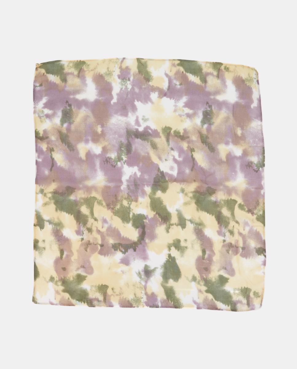 Bandana de Modal e Seda com Estampado Abstrato Amarelo-3