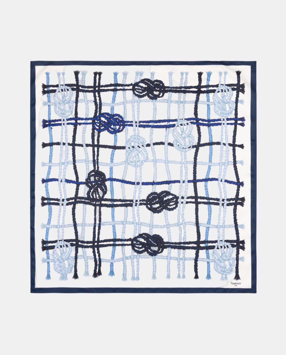 Imagem 0 de Lenço em Formato de Bandana com Estampado de Cordas e Nós Marinheiros.