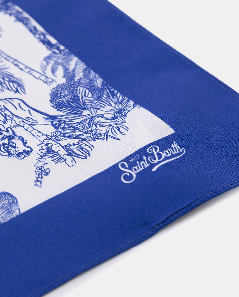Lenço estampado Azul-3
