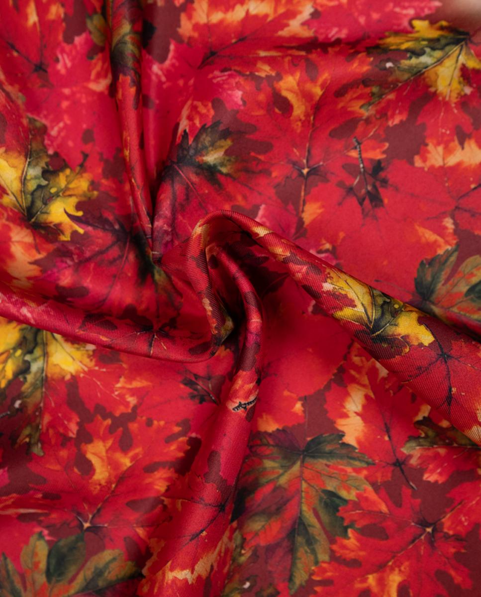 Lenço em Formato de Bandana com Estampado de Folhagem Rosa-2
