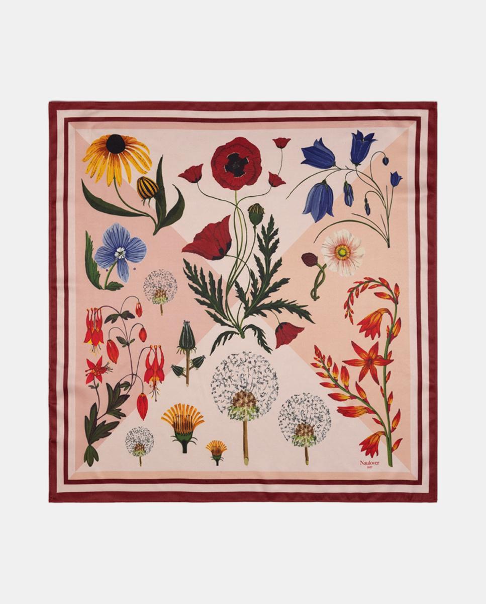 Imagem 0 de Lenço em Formato de Bandana com Estampado Floral e de Vegetação com Efeito Botânico