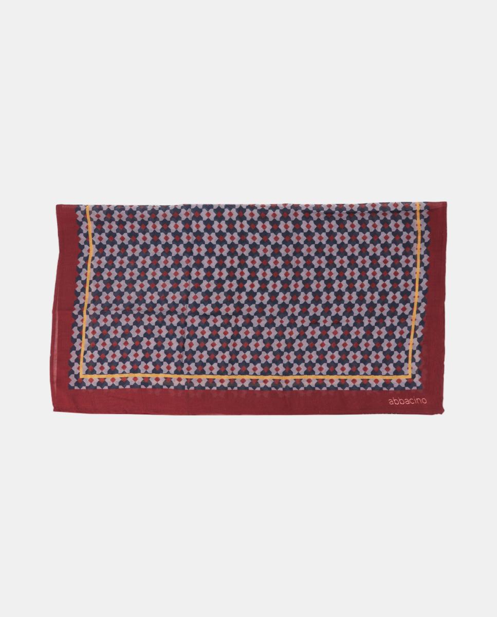 Bandana de seda com estampado geométrico Vermelho-3