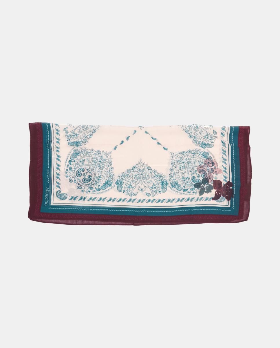 Bandana de Seda com Estampado Paisley Vermelho-3