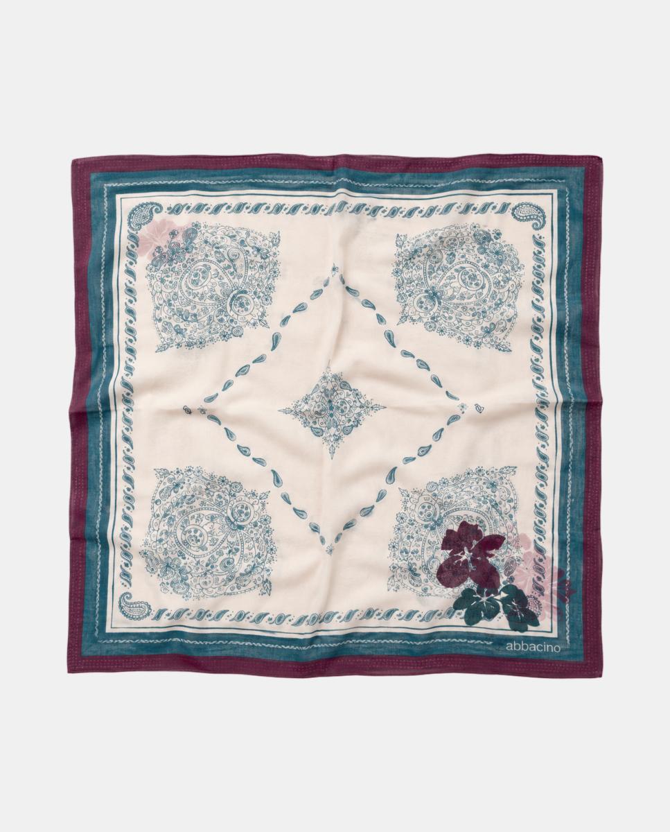 Bandana de Seda com Estampado Paisley Vermelho-5