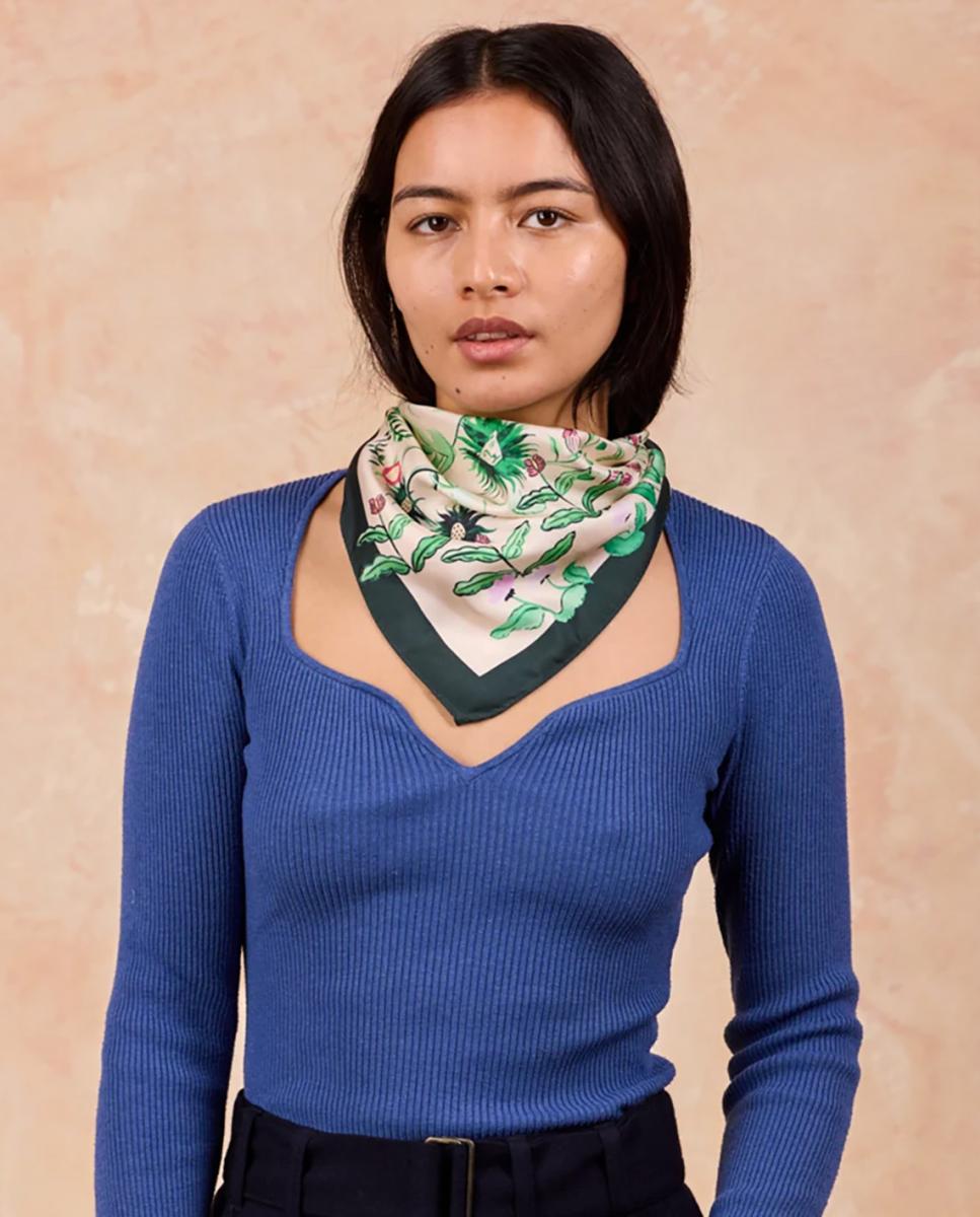 Imagen 2 de Pañuelo bandana de seda - Petit Jean - Verde Verde