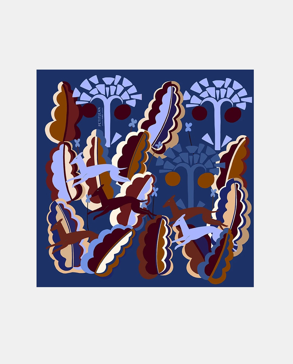 Imagen 1 de Pañuelo bandana de seda Azul marino