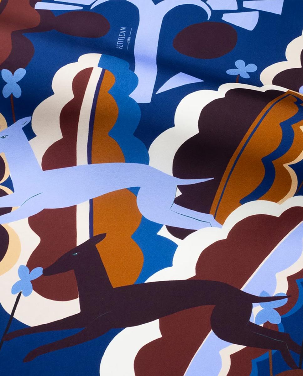 Imagen 3 de Pañuelo bandana de seda - Petit Jean - Azul marino Azul marino