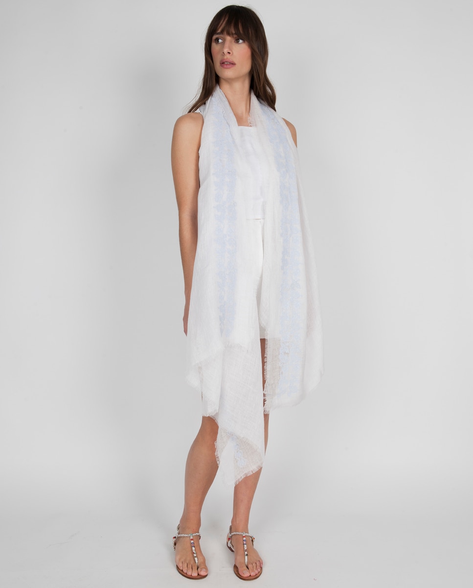 Écharpe de Linho Azul-claro-1