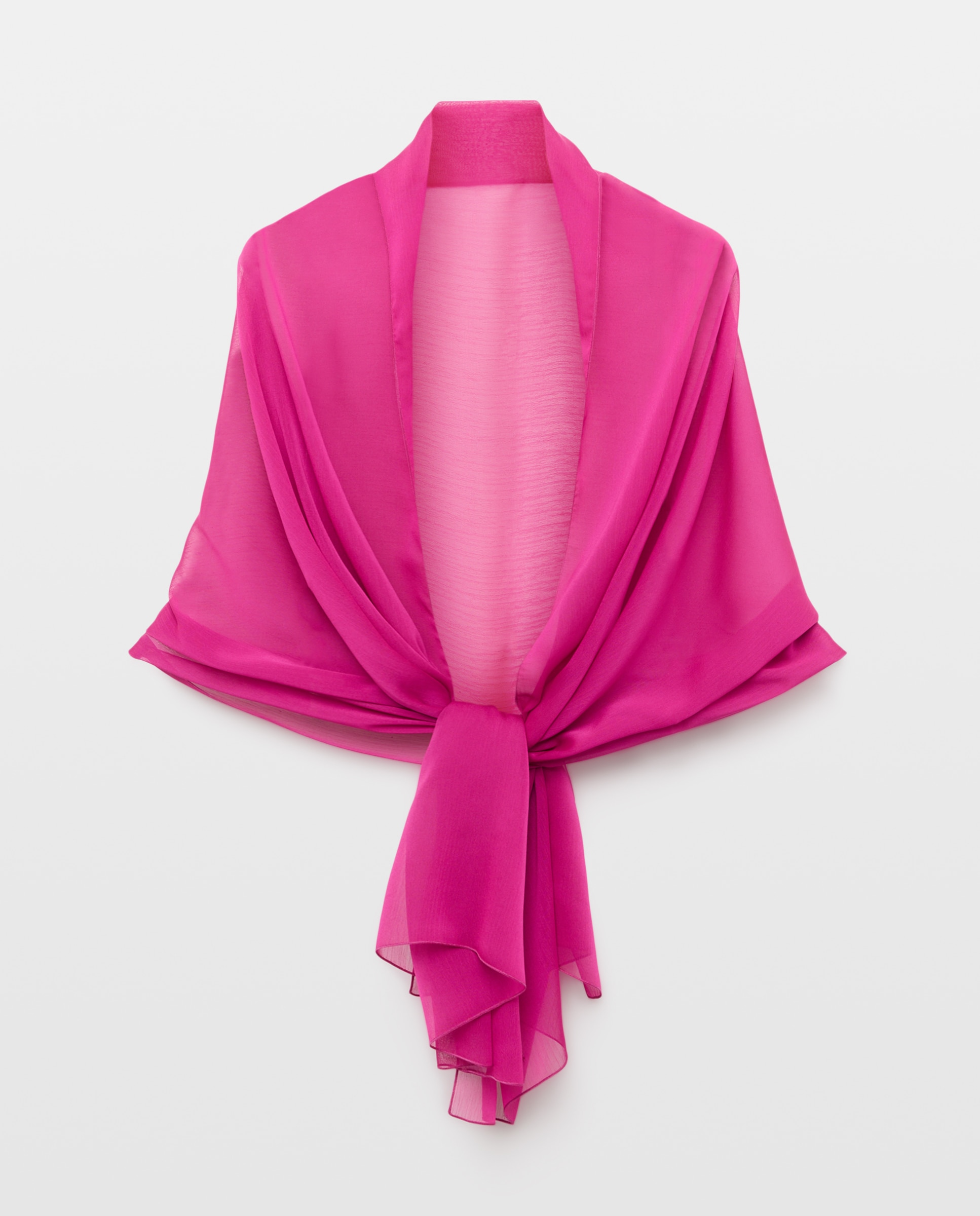 Chal de fiesta de gasa cationica de Banarassi - Fucsia Fucsia-3