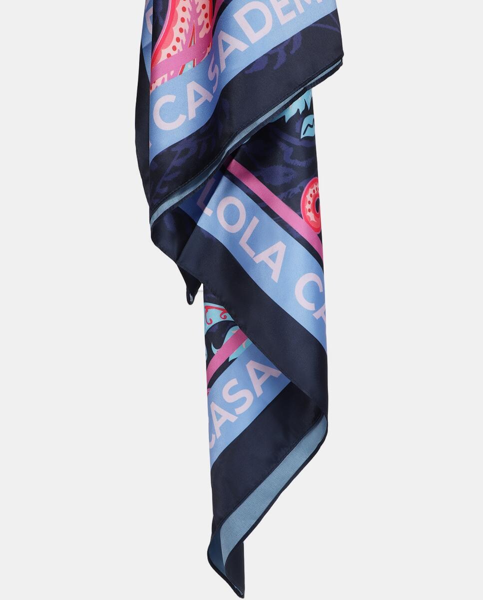 Lenço com Estampado Paisley - Azul/Lilás Azul-5