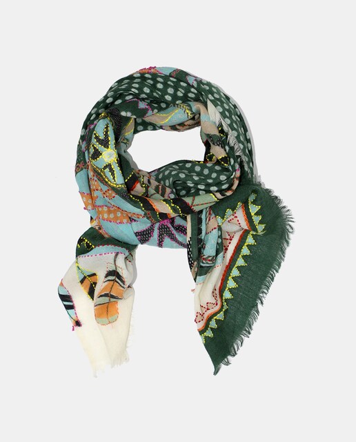 Imagen 0 de Pañuelo de lana con estampado o bordado