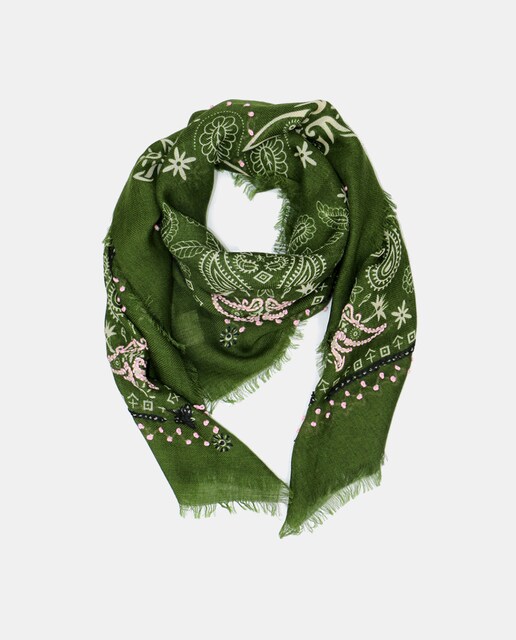 Imagen 0 de Pañuelo de lana con estampado o bordado