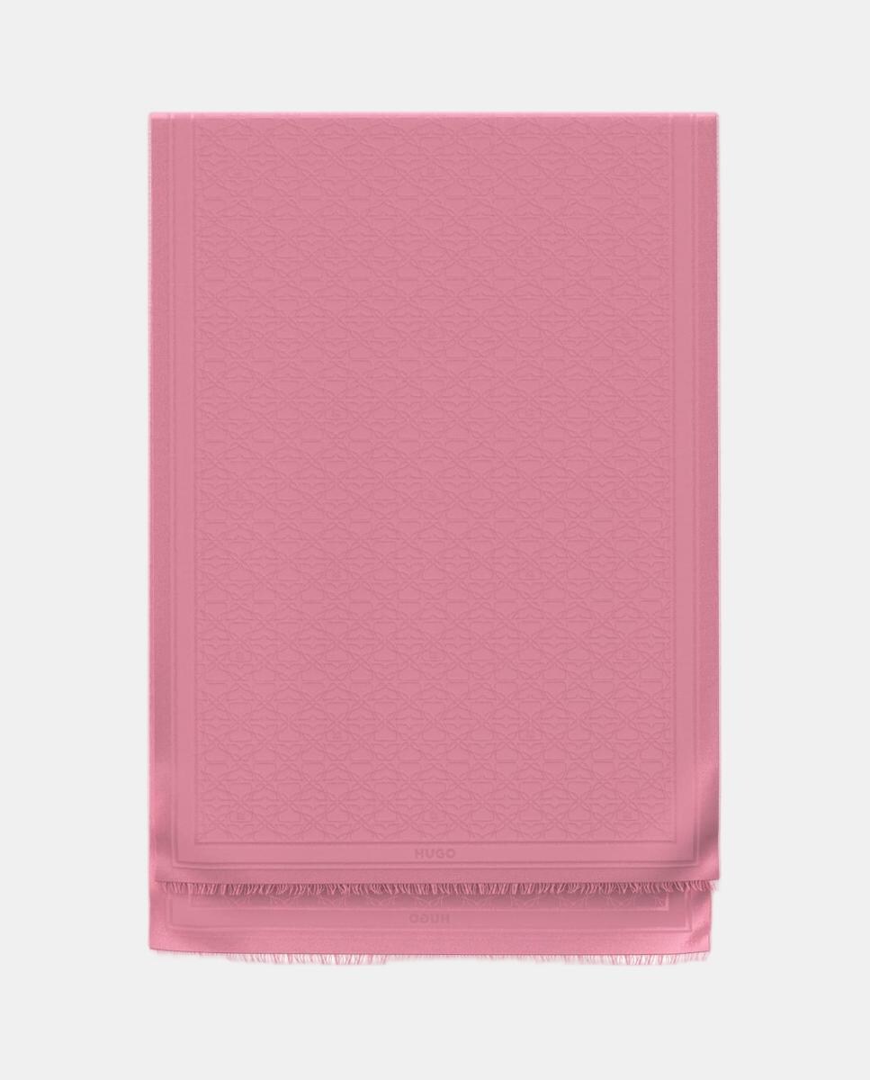 Écharpe de Algodão em Jacquard Rosa-1