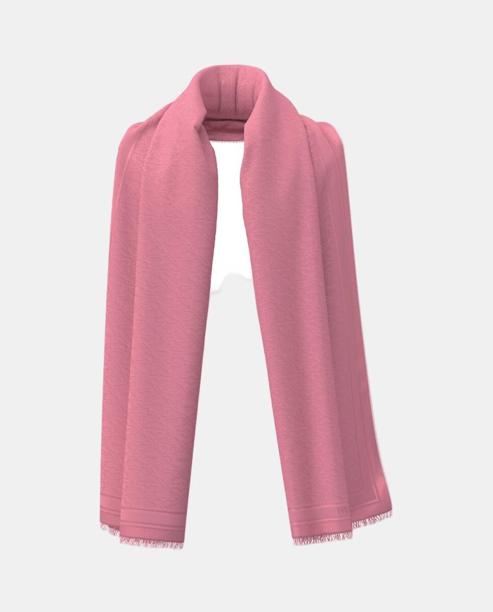 Écharpe de Algodão em Jacquard Rosa-3