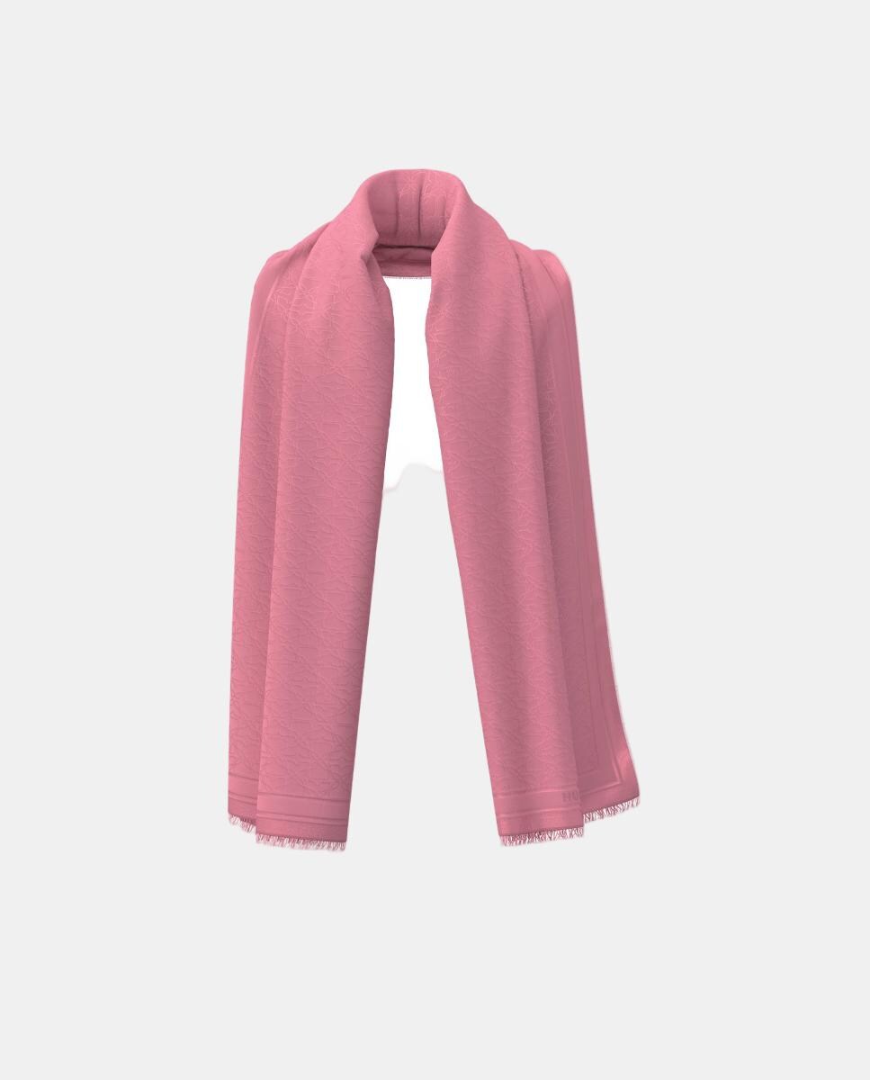 Écharpe de Algodão em Jacquard Rosa-5
