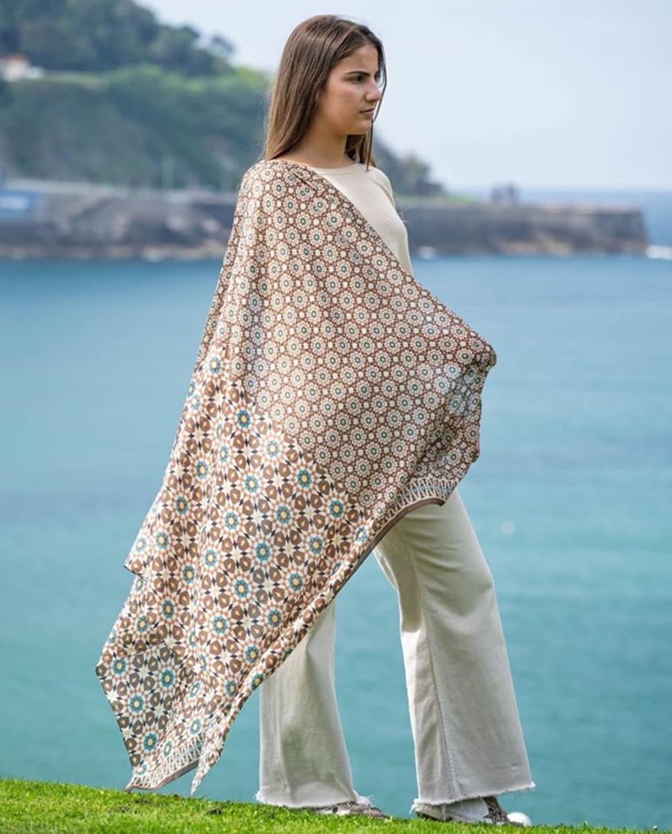 Écharpe de Seda Castanho-4