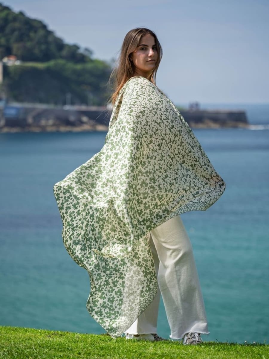 Écharpe de Seda Verde-5