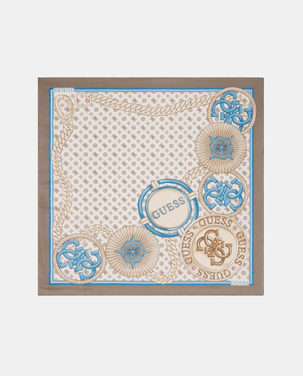 Écharpe com Estampado Bege-1
