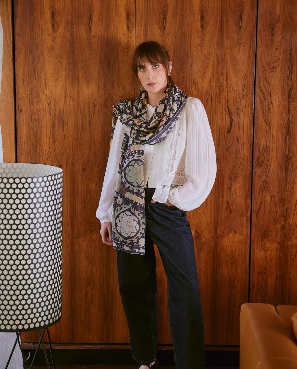 Écharpe Susani Cinzento-2