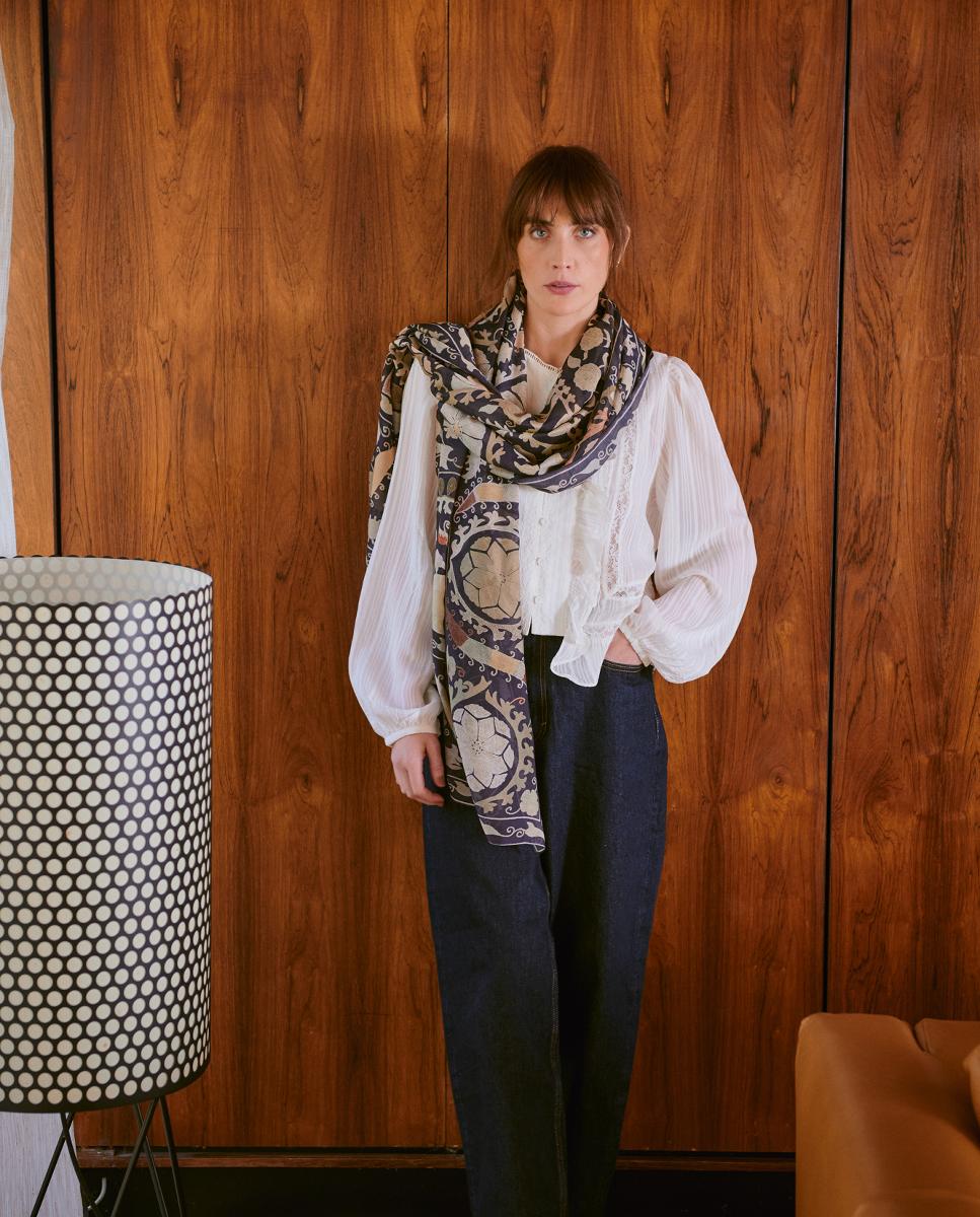 Écharpe Susani Cinzento-3