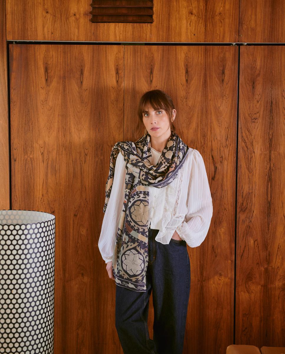 Écharpe Susani Cinzento-4