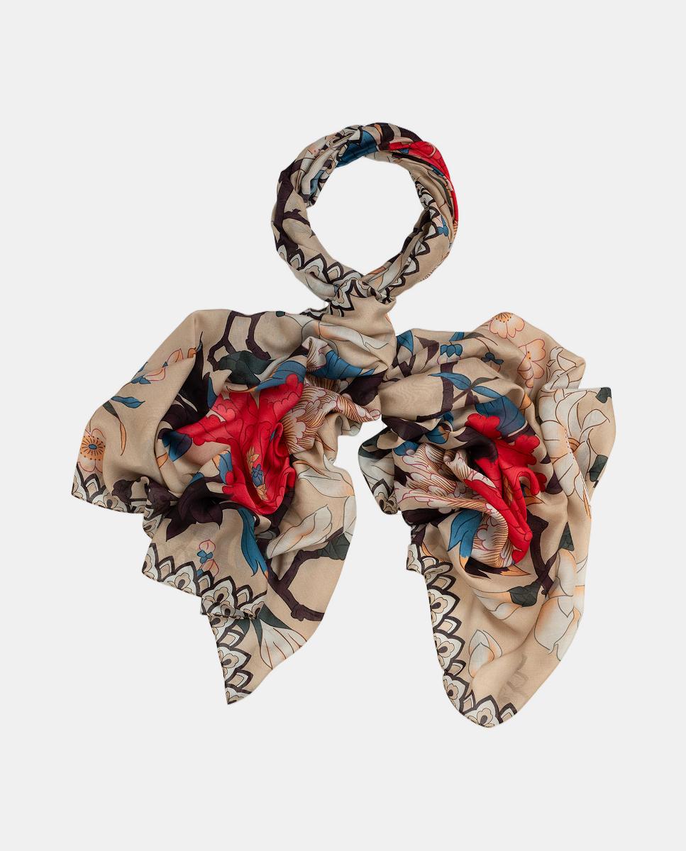 Écharpe Giant Magnolia Bege-1