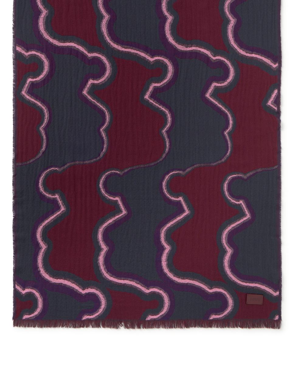 Écharpe Grande Bear Waves Jacquard. Cinzento-escuro-2