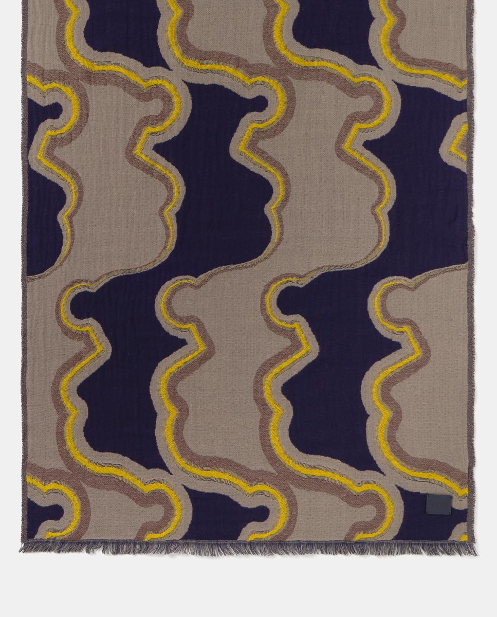Écharpe Grande Bear Waves Jacquard. Taupe-2