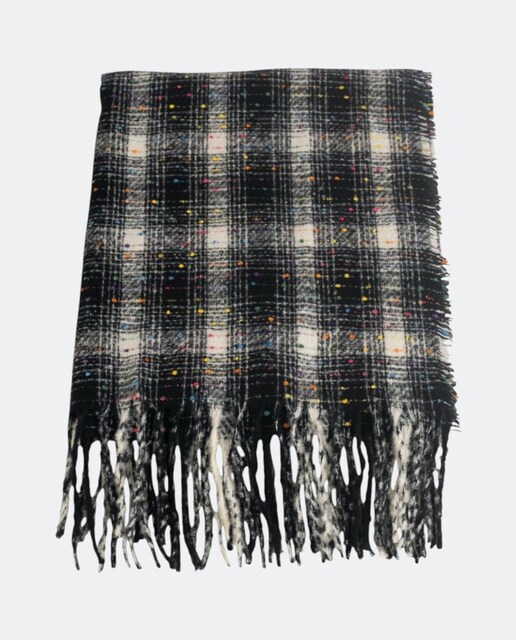 Imagem 0 de Cachecol Retangular em Mistura de Lã aos Quadrados e Tecido Quente e Suave