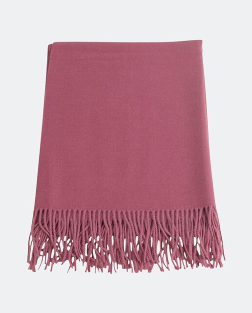 Imagem 0 de Cachecol Retangular Liso Tecido com Franjas, Cachecol Ligeiro e Moderno de Poliéster